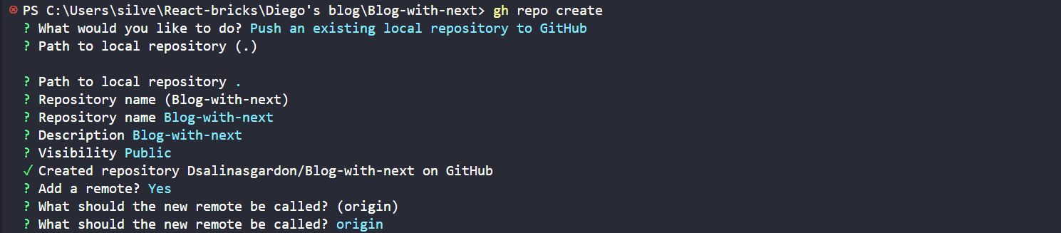 gh repo create - React Bricks gh repo create